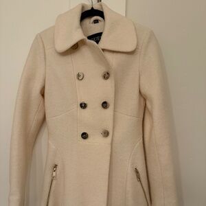 GUESS Vintage Cream Pea Coat XS